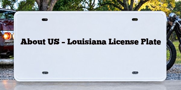 About US – Louisiana License Plate